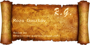 Rozs Gusztáv névjegykártya